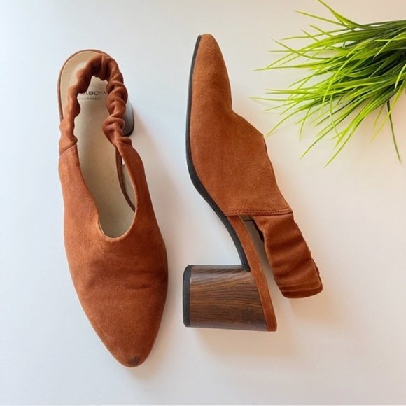 Vagabond Shoes - Vagabond Suede Chunky Heel Shoes Sz 39 Sling Back